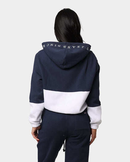 Tommy Jeans Women's Colour Blocked Cropped Hoodie White