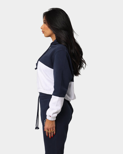Tommy Jeans Women's Colour Blocked Cropped Hoodie White