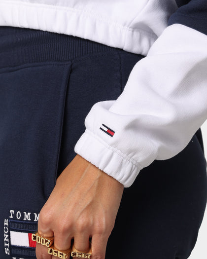 Tommy Jeans Women's Colour Blocked Cropped Hoodie White