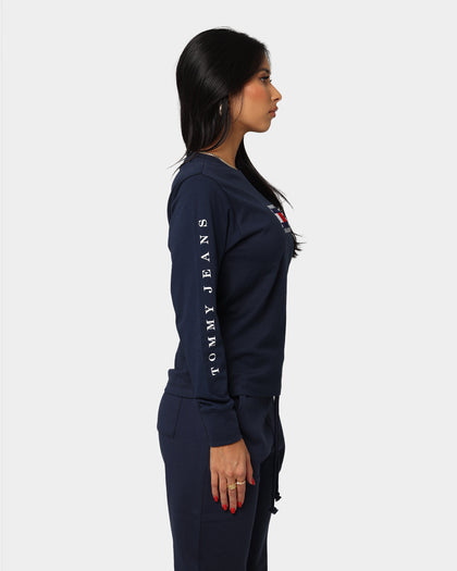 Tommy Jeans Women's Organic Cotton Long Sleeve T-Shirt Twilight Navy
