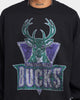 Mitchell & Ness Milwaukee Bucks Oversize XL Logo Crew Sweat Vintage Black