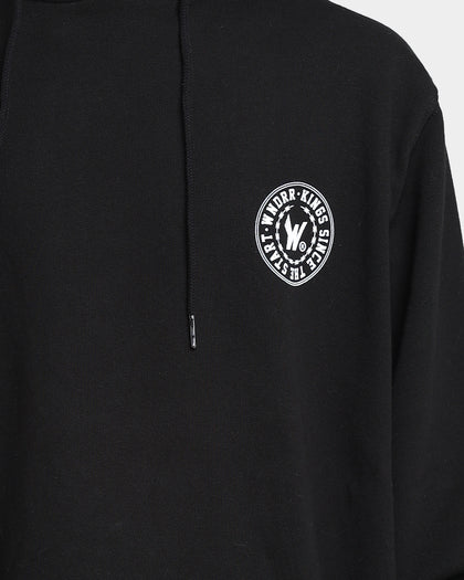 WNDRR Ornament Curved Hem Hoodie Black