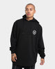 WNDRR Ornament Curved Hem Hoodie Black