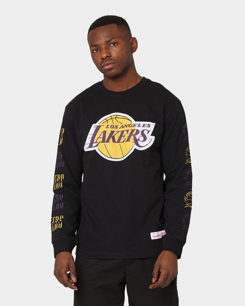 Mitchell & Ness Los Angeles Lakers Split Logo Repeat Long Sleeve T-Shirt Standard Black