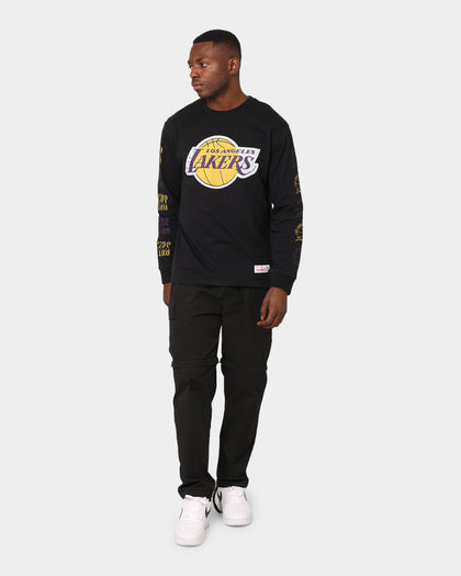 Mitchell & Ness Los Angeles Lakers Split Logo Repeat Long Sleeve T-Shirt Standard Black