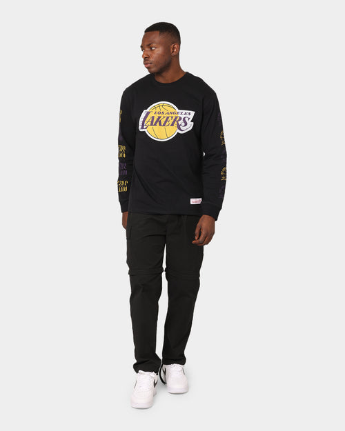 Mitchell & Ness Los Angeles Lakers Split Logo Repeat Long Sleeve T-Shirt Standard Black