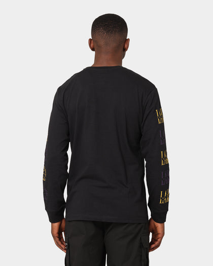 Mitchell & Ness Los Angeles Lakers Split Logo Repeat Long Sleeve T-Shirt Standard Black