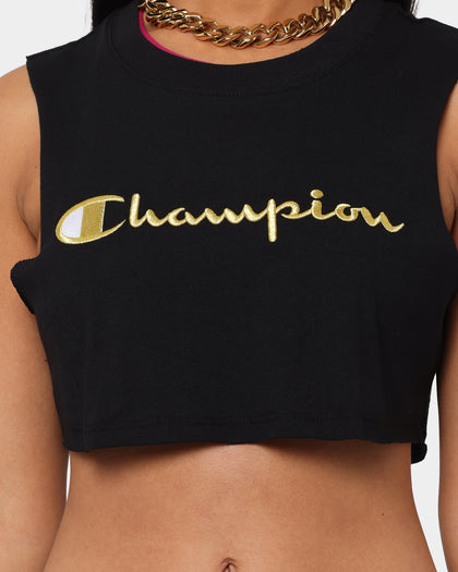 Champion Women's Heritage Jersey Tank Black/Gold