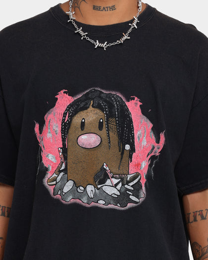 Goat Crew Flame Player Card Vintage T-Shirt Black Wash