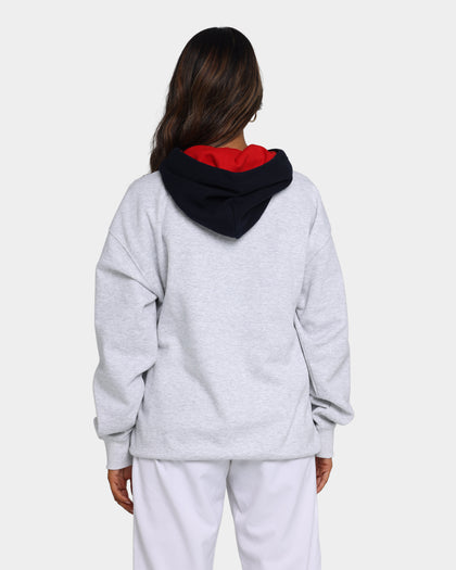 Tommy Jeans Street Archives Badge Logo Hoodie Silver Grey Heather
