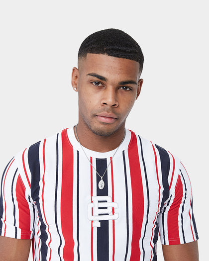 Carré MS Stripe Classique Short Sleeve T-Shirt Navy/Red/White