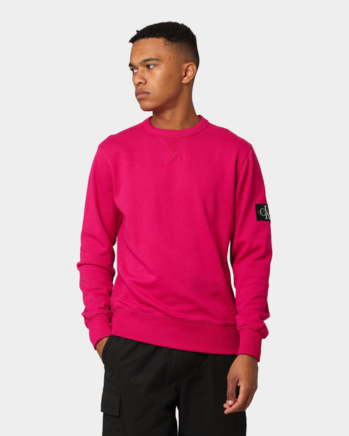 Calvin Klein Monogram Sleeve Badge Crewneck Cerise