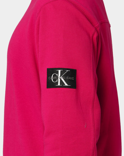 Calvin Klein Monogram Sleeve Badge Crewneck Cerise
