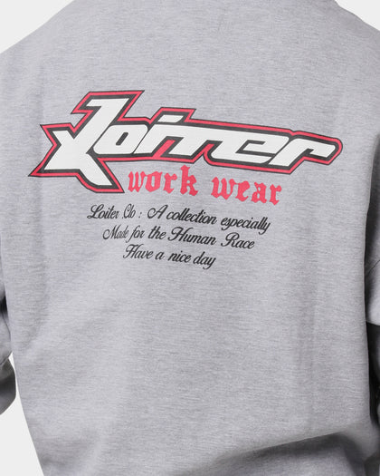 Loiter Work Wear Hoodie Light Grey
