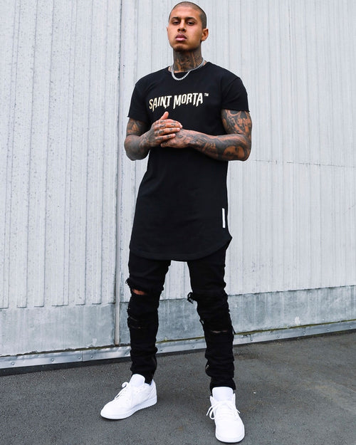 Saint Morta Canal Street Cutoff T-Shirt Black/Gold
