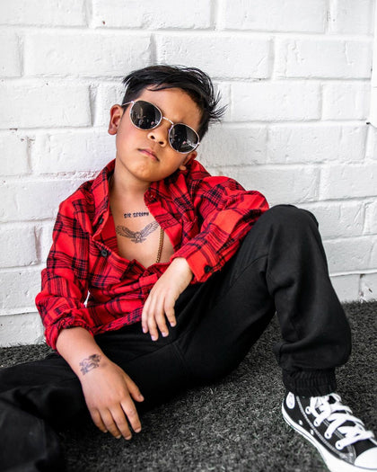 EN ES Kid's Mini Flannel Shirt Red Check