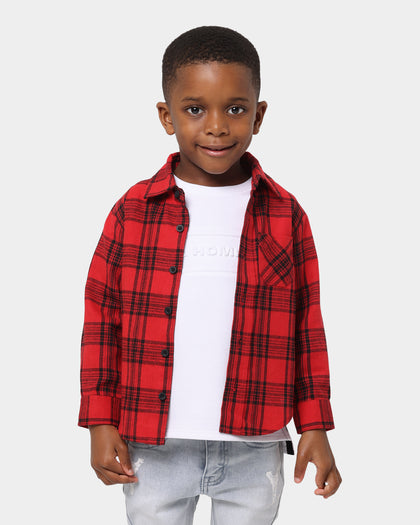 EN ES Kid's Mini Flannel Shirt Red Check