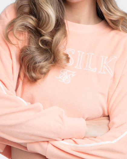 Sik Silk Women's Synergy Crop Sweat Peach
