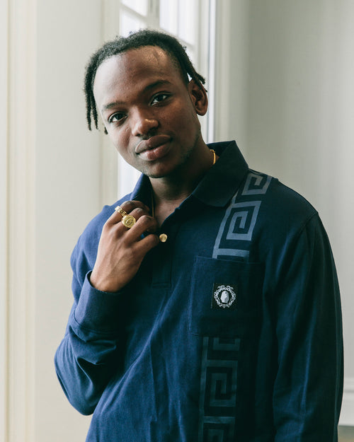 Last Kings Territorial Long Sleeve Polo Shirt Navy