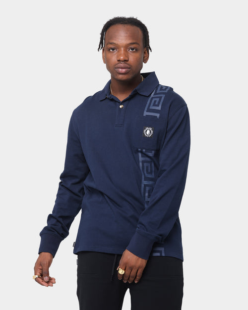 Last Kings Territorial Long Sleeve Polo Shirt Navy