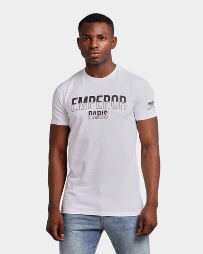 Emperor Apparel Half-Time Logo Hustle Short Sleeve T-Shirt White