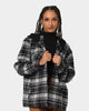 XXIII Albina Flannel Hood Shacket Black/White