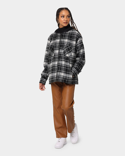 XXIII Albina Flannel Hood Shacket Black/White