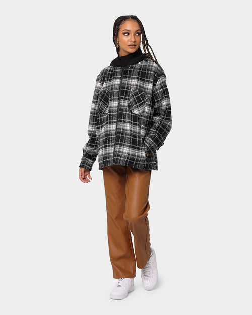 XXIII Albina Flannel Hood Shacket Black/White