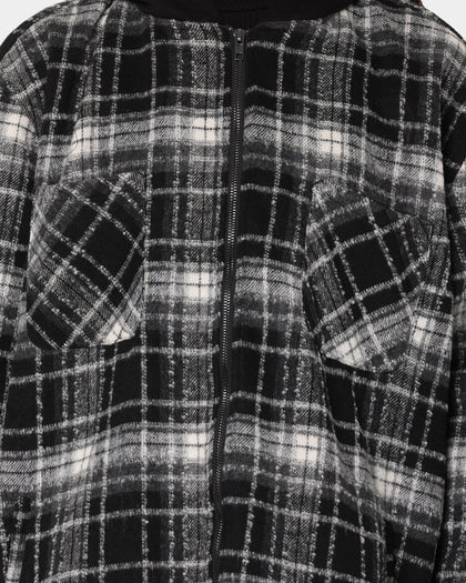 XXIII Albina Flannel Hood Shacket Black/White