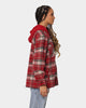 XXIII Albina Flannel Hood Shacket Red