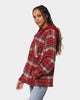 XXIII Albina Flannel Hood Shacket Red