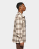 XXIII Vitus Zip Up Flannel Shacket Cream/Brown