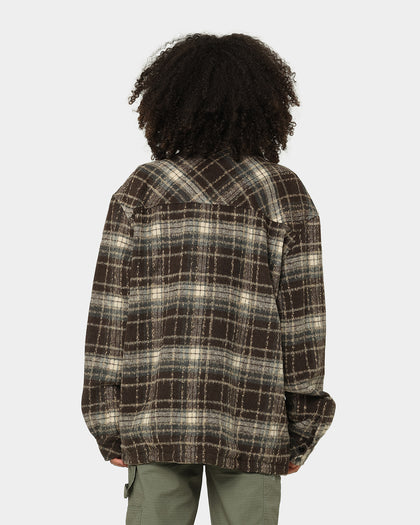 XXIII Vitus Zip Up Flannel Shacket Brown