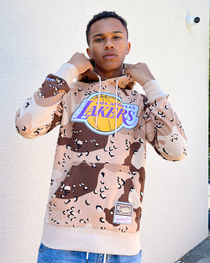 Mitchell & Ness Los Angeles Lakers Camo Reflective Hoodie Sand Camo