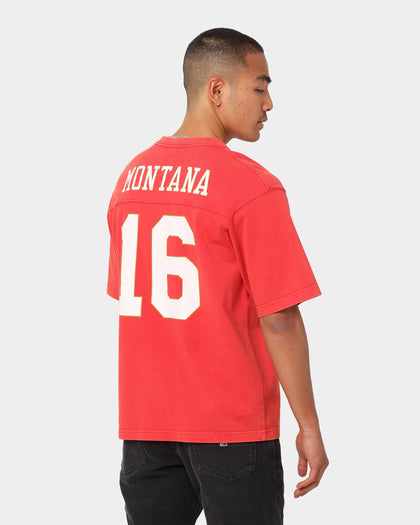 Mitchell San Francisco 49ers Off Field Helmet Vintage T-Shirt Faded Red