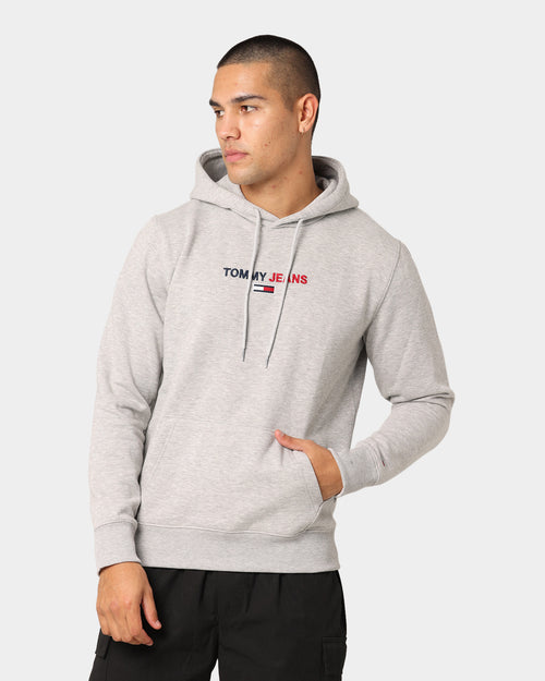 Tommy Jeans Linear Logo Hoodie Light Heather Grey