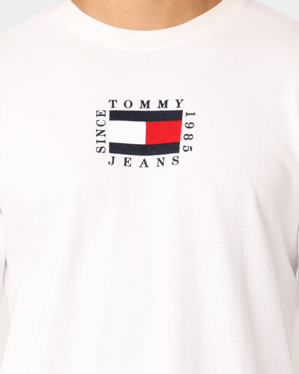 Tommy Jeans TJM Box Flag Long Sleeve T-Shirt White