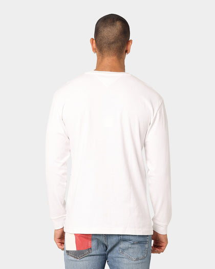 Tommy Jeans TJM Box Flag Long Sleeve T-Shirt White