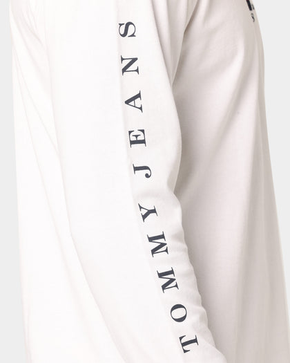 Tommy Jeans TJM Box Flag Long Sleeve T-Shirt White