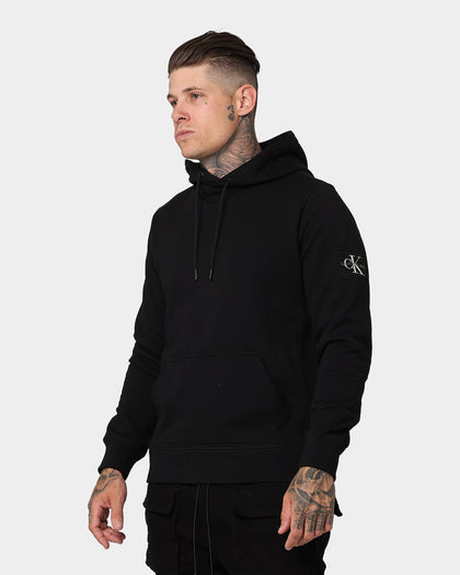 Calvin Klein Monogram Sleeve Badge Hoodie Black