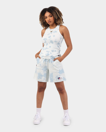 Russell Athletic Women's Racer Rip Tank Top Blue Tie Dye