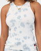 Russell Athletic Women's Racer Rip Tank Top Blue Tie Dye