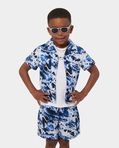EN ES Kid's Let's Party Set Blue Tie Dye