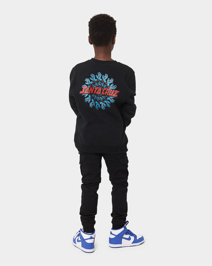Santa Cruz Kid's Mandala Hand Fleece Crewneck Black