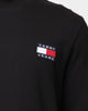 Tommy Jeans Badge Mock Neck Long Sleeve T-Shirt Black