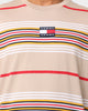 Tommy Jeans Centre Badge Stripe T-Shirt Soft Beige/Multi