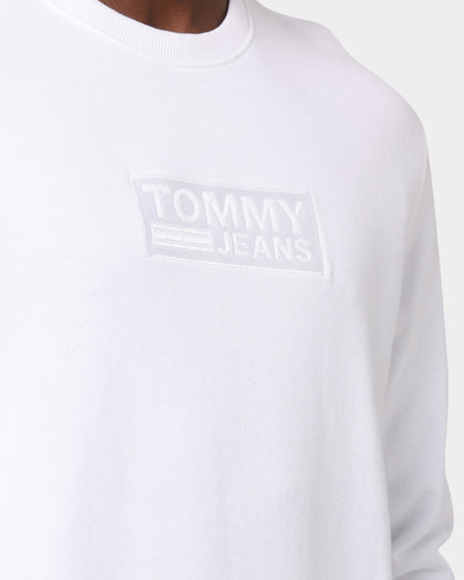 Tommy Jeans Tonal Corp Logo Crew White