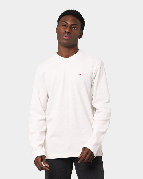 Tommy Jeans Mini Waffle Jaspe Long Sleeve White Heather