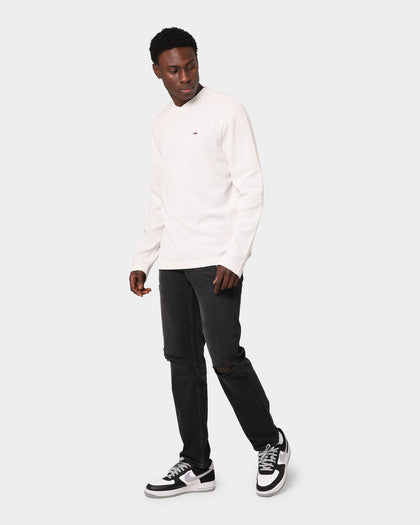 Tommy Jeans Mini Waffle Jaspe Long Sleeve White Heather