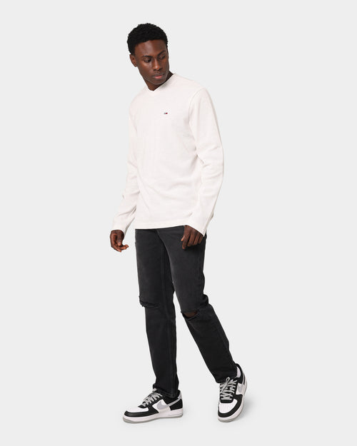 Tommy Jeans Mini Waffle Jaspe Long Sleeve White Heather